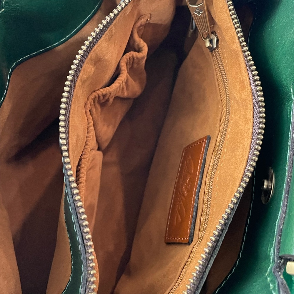 Patricia Nash Forest Green Leather Satchel - Picture 9 of 13